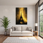 Eiffelturm Dramatische Goldene Silhoütte Kunst