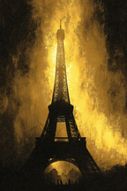 Eiffelturm Dramatische Goldene Silhoütte Kunst | Staedtekunst | Laender und Reisen