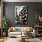 Paris Stadtbild Mit Eiffelturm Und Französischen Hausfassaden