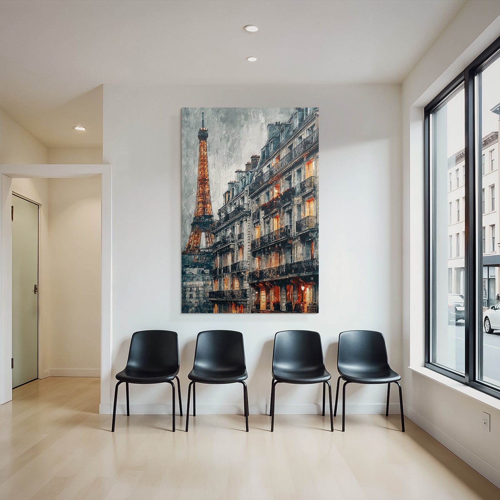 Paris Stadtbild Mit Eiffelturm Und Französischen Hausfassaden