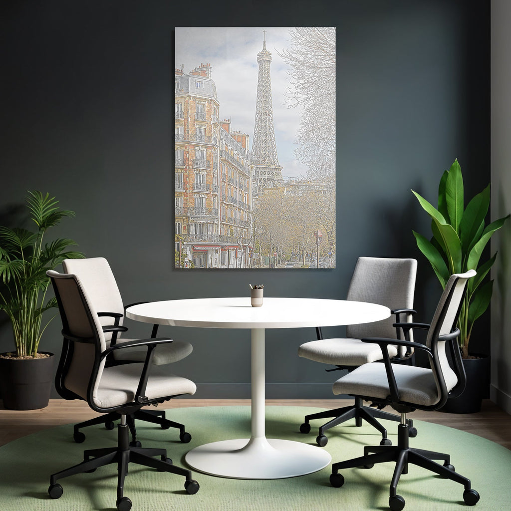 Pariser Strasse Mit Eiffelturm