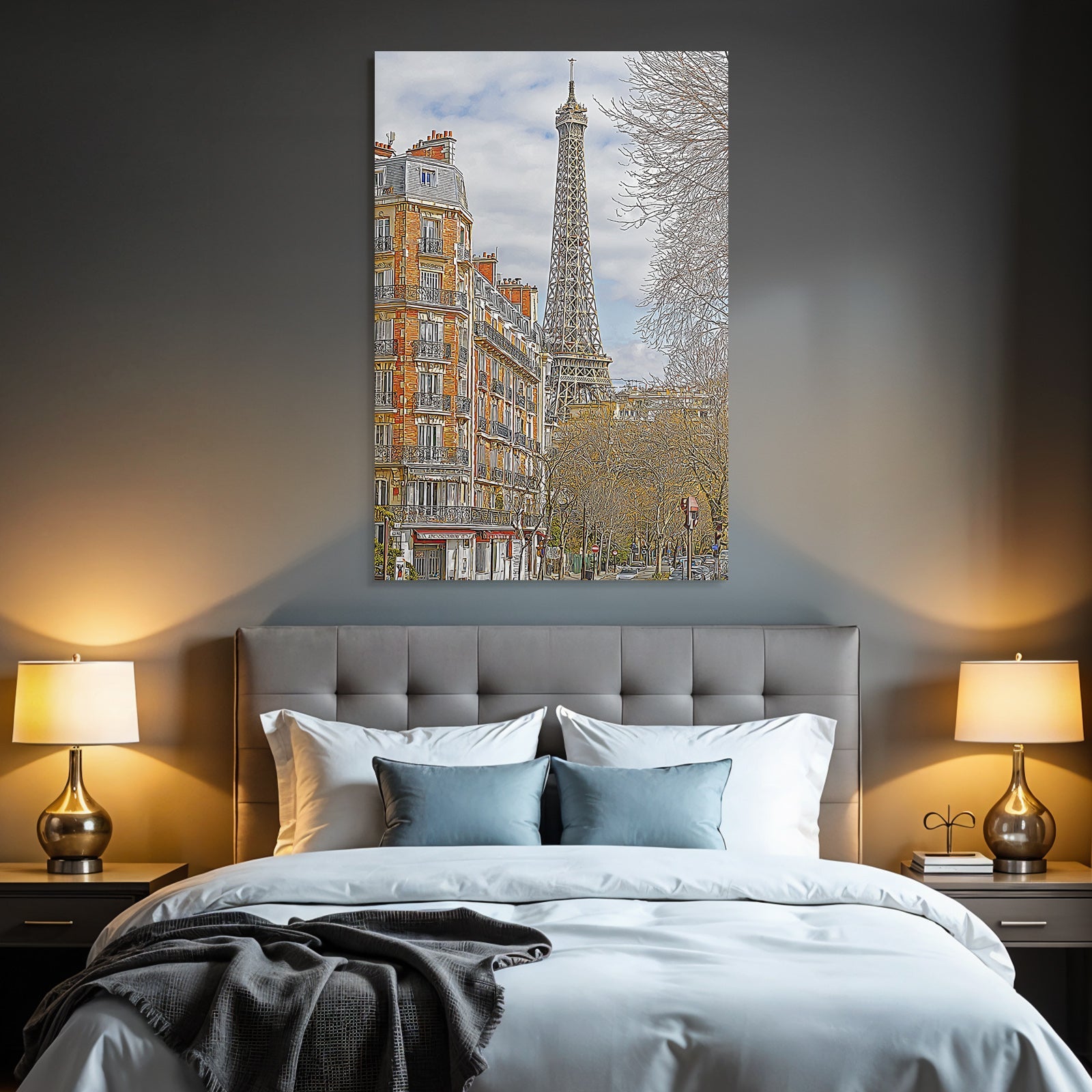 Pariser Strasse Mit Eiffelturm