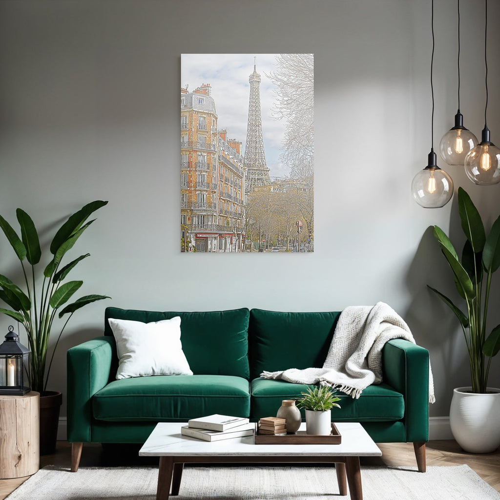 Pariser Strasse Mit Eiffelturm