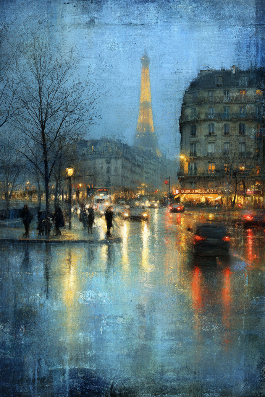 Regentag In Paris Stimmungsvolle Stadtansicht | Staedtekunst | Laender und Reisen