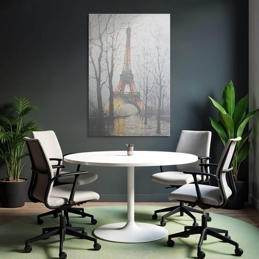 Wasserfarbenbild Eiffelturm Im Abendlicht