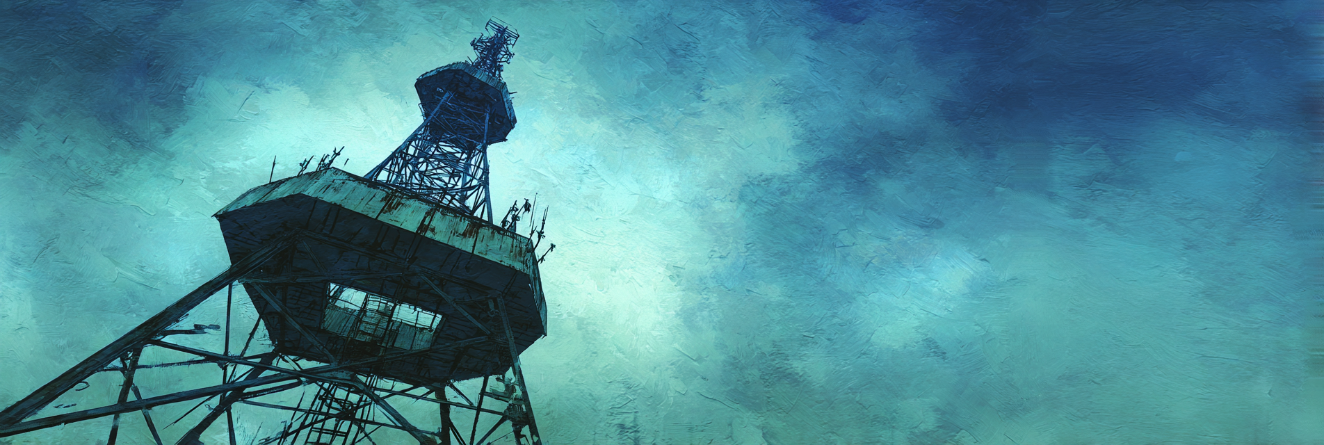 Funkturm Im Dramatischen Blau Grünen Himmel | Staedtekunst | Laender und Reisen
