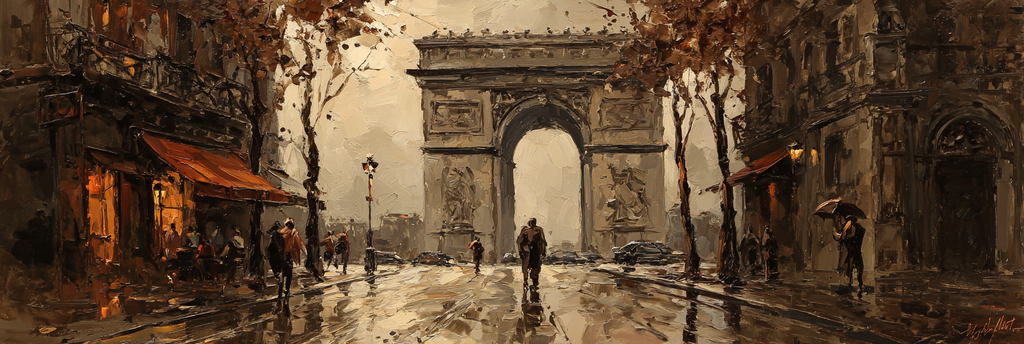 Herbstregen Am Arc De Triomphe In Paris | Staedtekunst | Laender und Reisen