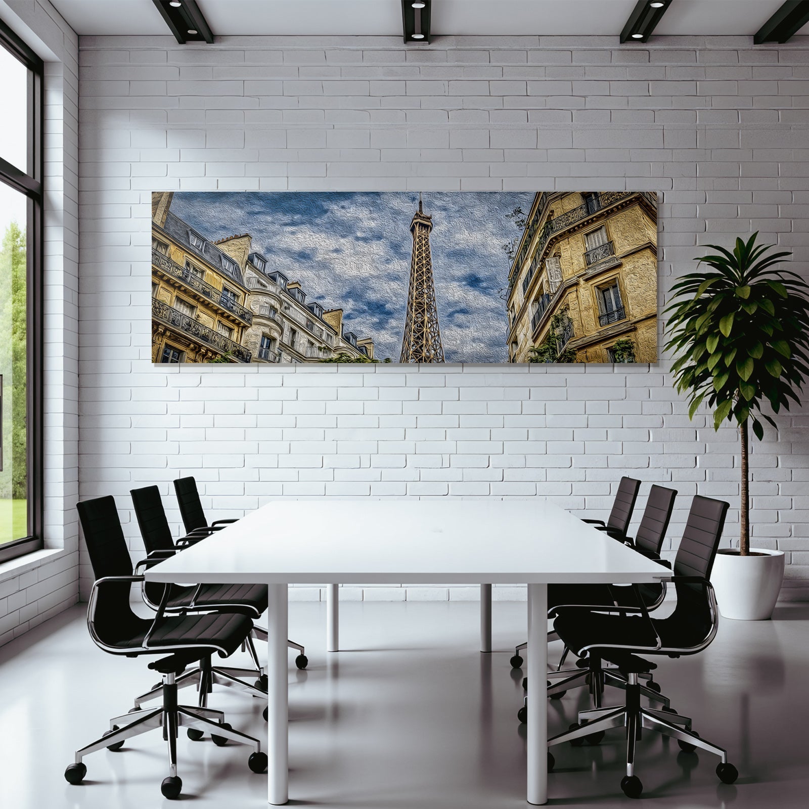 Impressionistische Ansicht Des Eiffelturms Und Pariser Gebäude