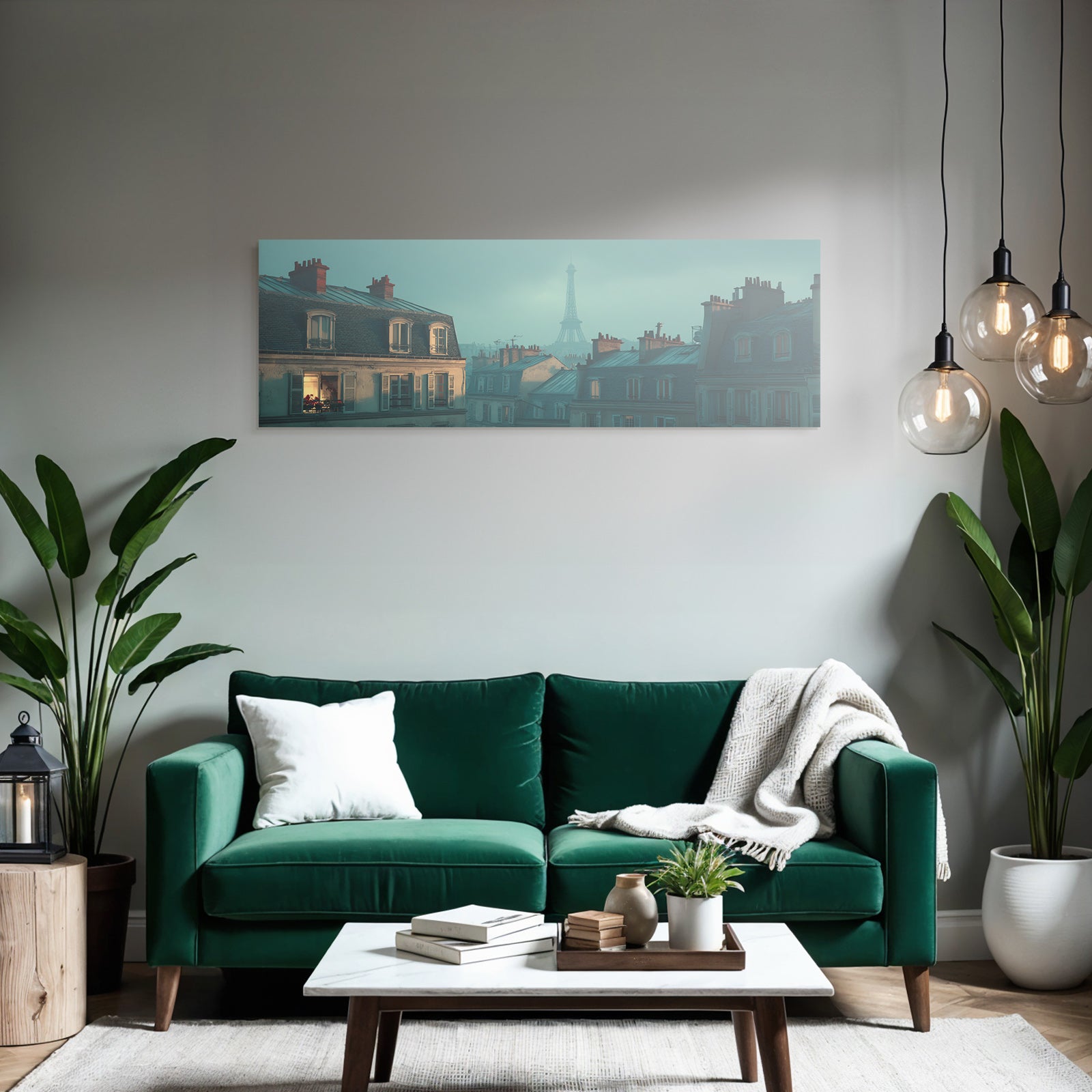 Pariser Dachlandschaft Mit Eiffelturm Und Warmem Fensterlicht
