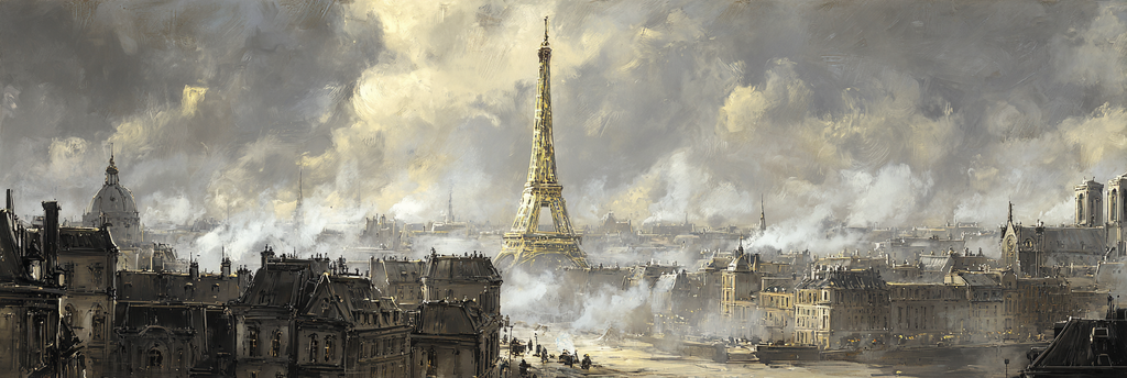 Pariser Stadtbild Mit Mystischer Atmosphäre Und Eiffelturm | Staedtekunst | Laender und Reisen