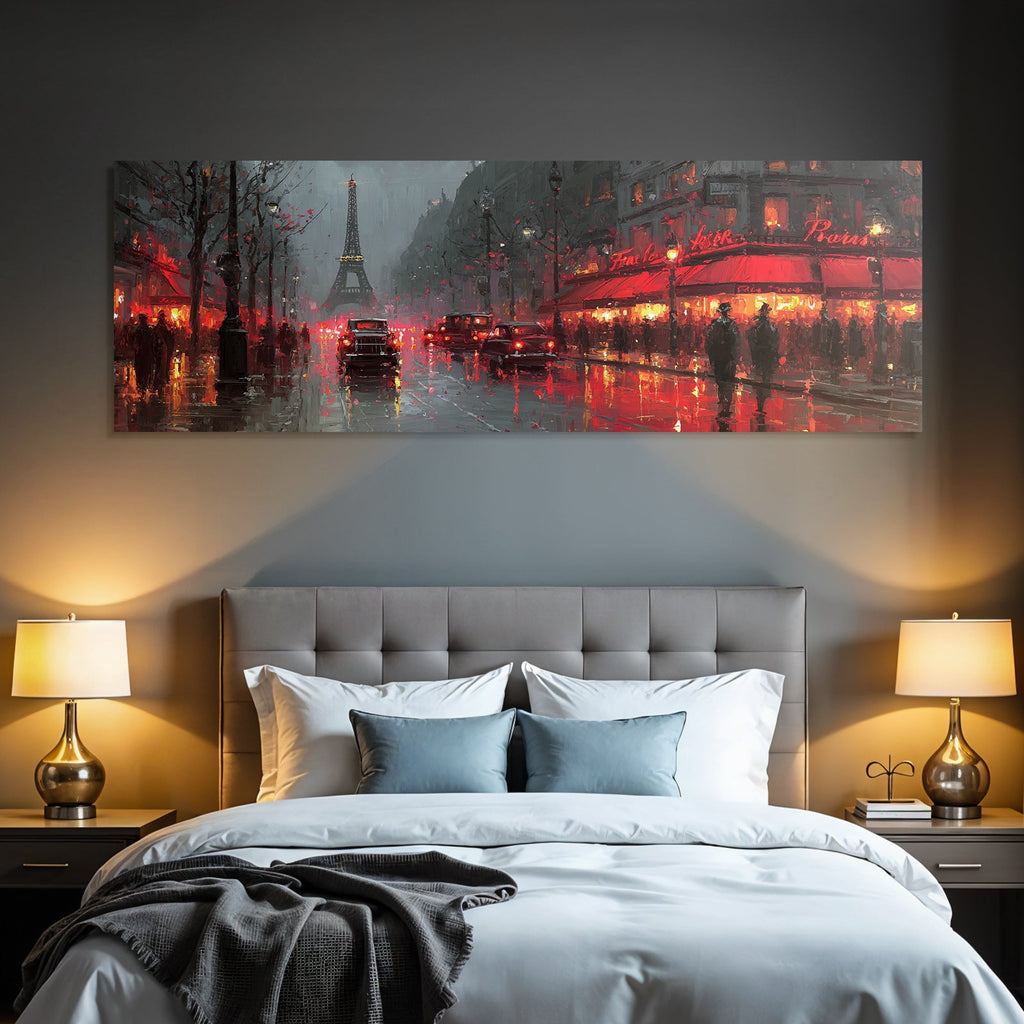 Rainy Parisian Night With Eiffel Tower And Classic Cars