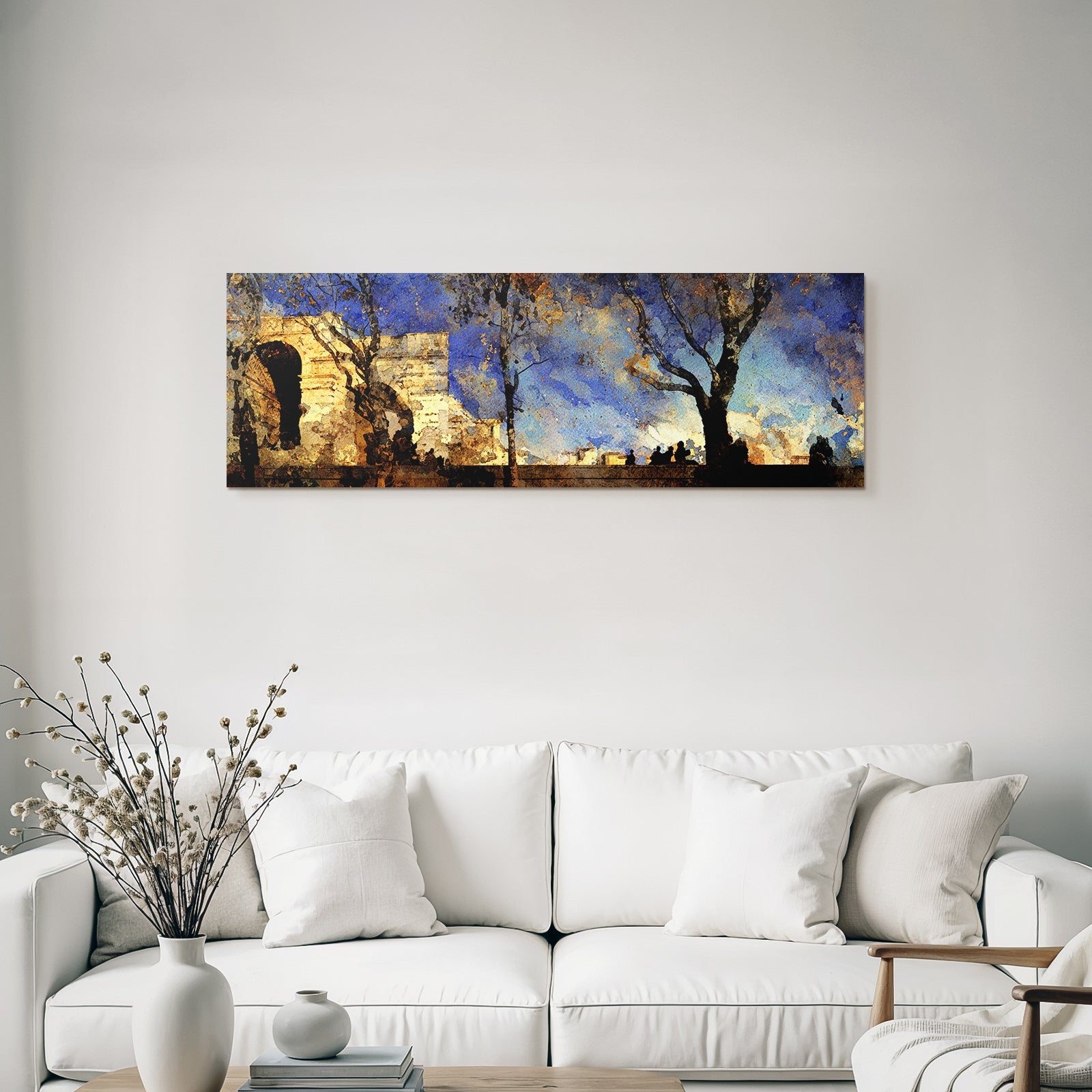 Traumhafte Landschaft Mit Bäumen Torbogen Und Figuren