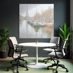 Boote An Der Seine Mit Eiffelturm Im Hintergrund