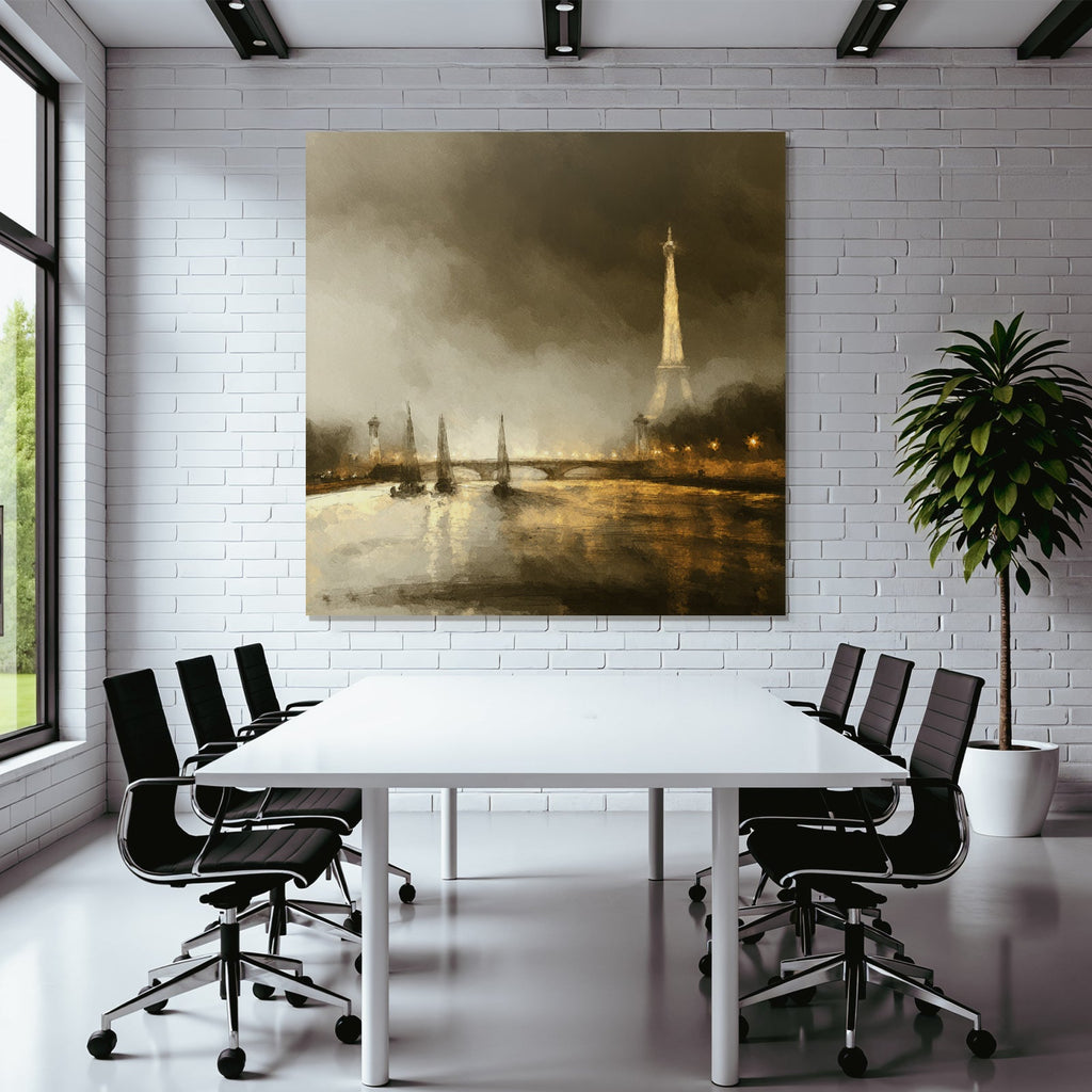 Romantische Eiffelturm Landschaft An Der Seine