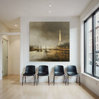 Romantische Eiffelturm Landschaft An Der Seine