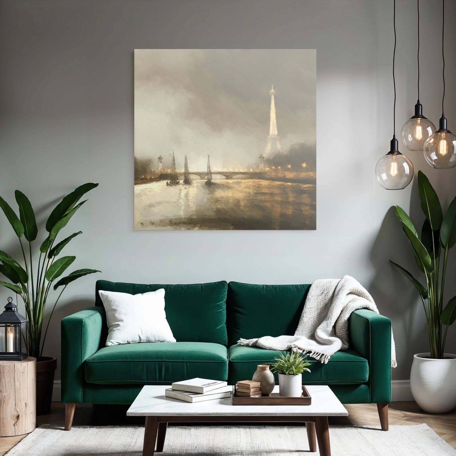 Romantische Eiffelturm Landschaft An Der Seine