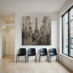 Schmale Strasse In Paris Mit Eiffelturm