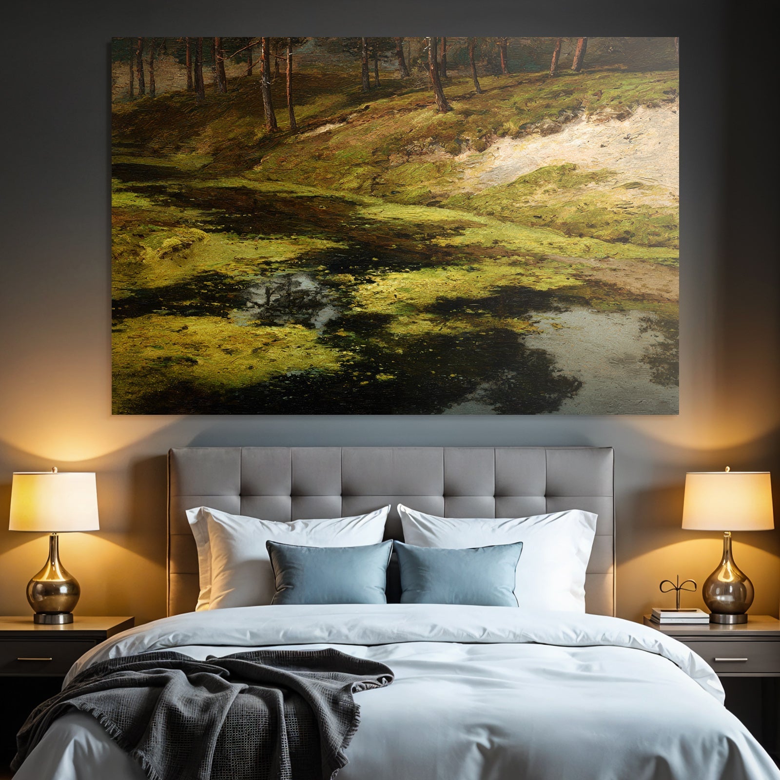 Friedliche Landschaft Mit See Und Wald