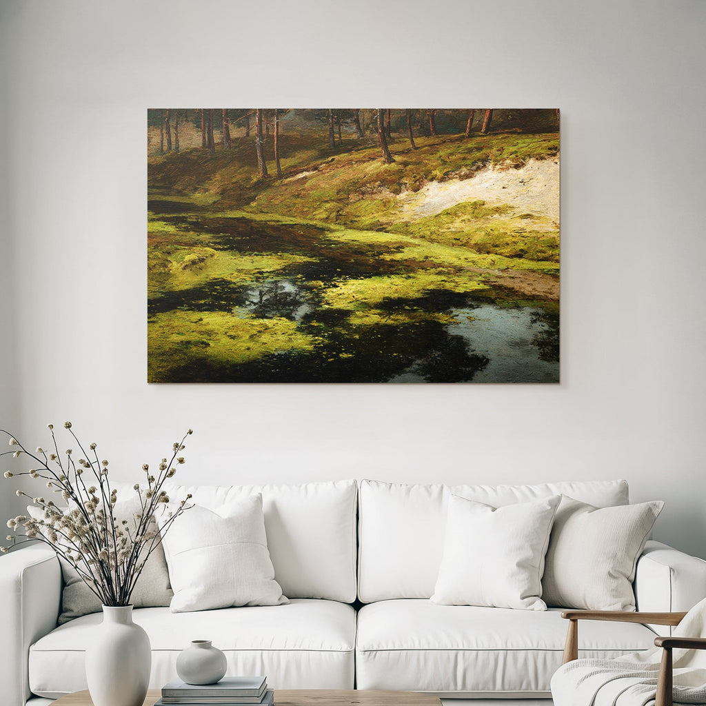 Friedliche Landschaft Mit See Und Wald
