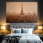 Historische Sepiaansicht Von Paris Mit Turmartiger Monumentdarstellung
