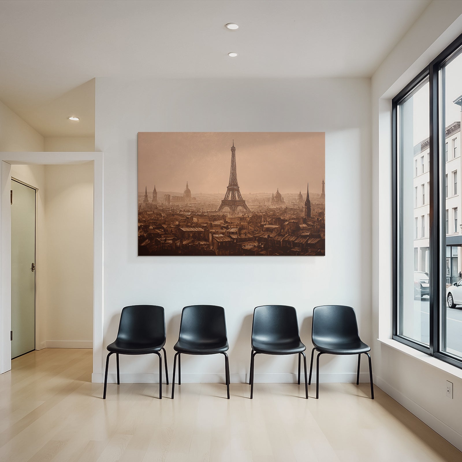 Historische Sepiaansicht Von Paris Mit Turmartiger Monumentdarstellung