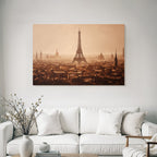Historische Sepiaansicht Von Paris Mit Turmartiger Monumentdarstellung