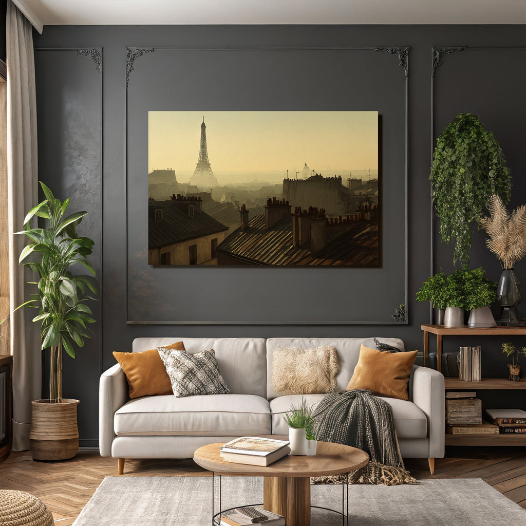 Paris Dachlandschaft Mit Eiffelturm