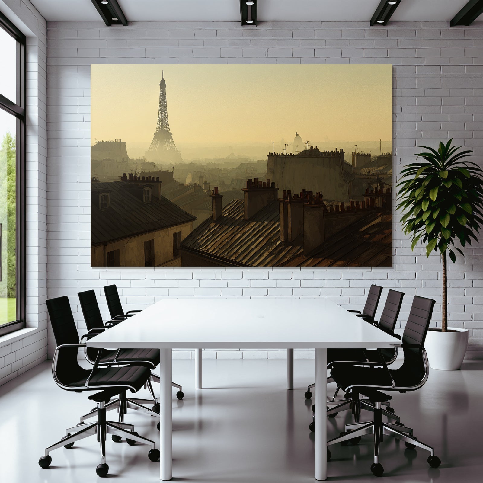Paris Dachlandschaft Mit Eiffelturm