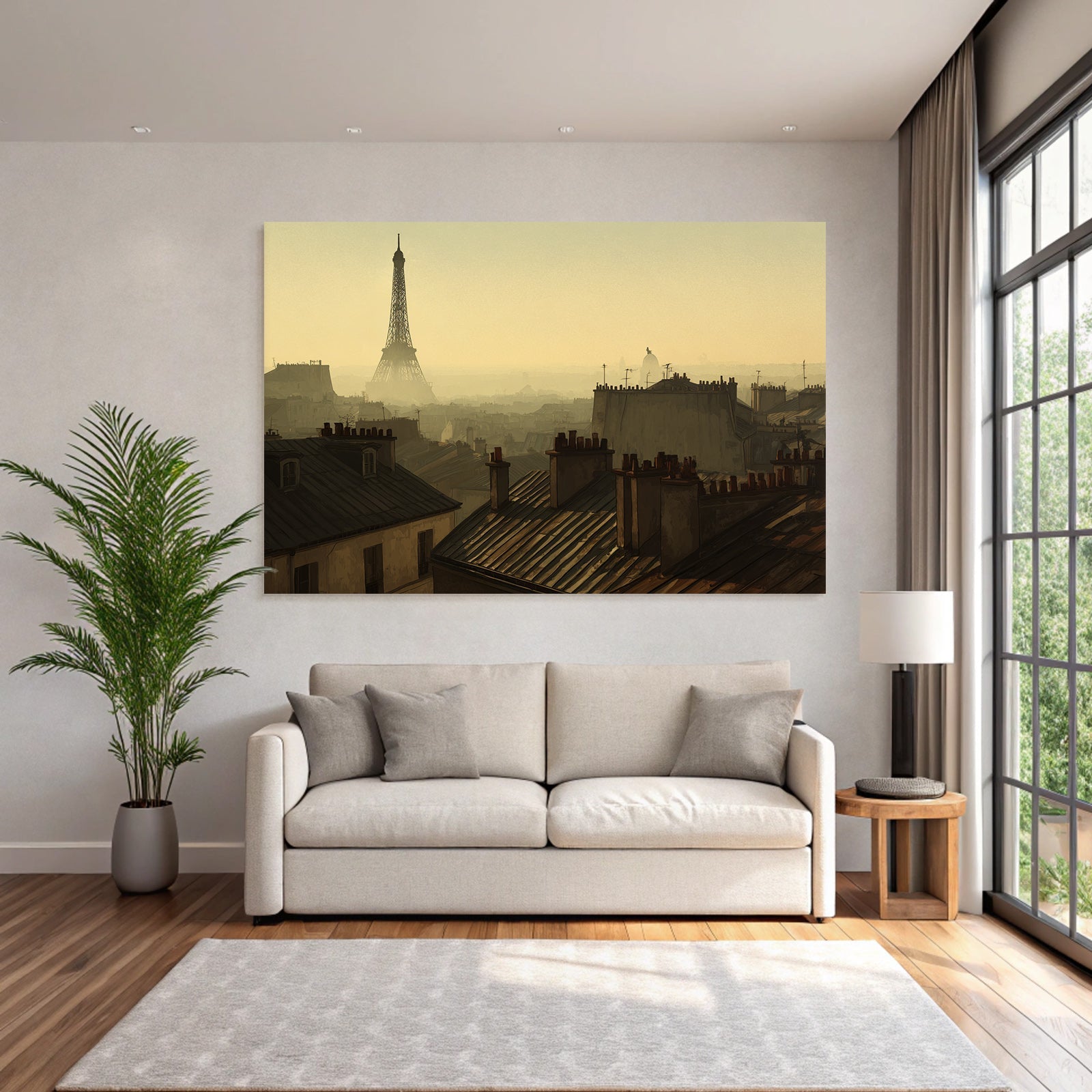 Paris Dachlandschaft Mit Eiffelturm