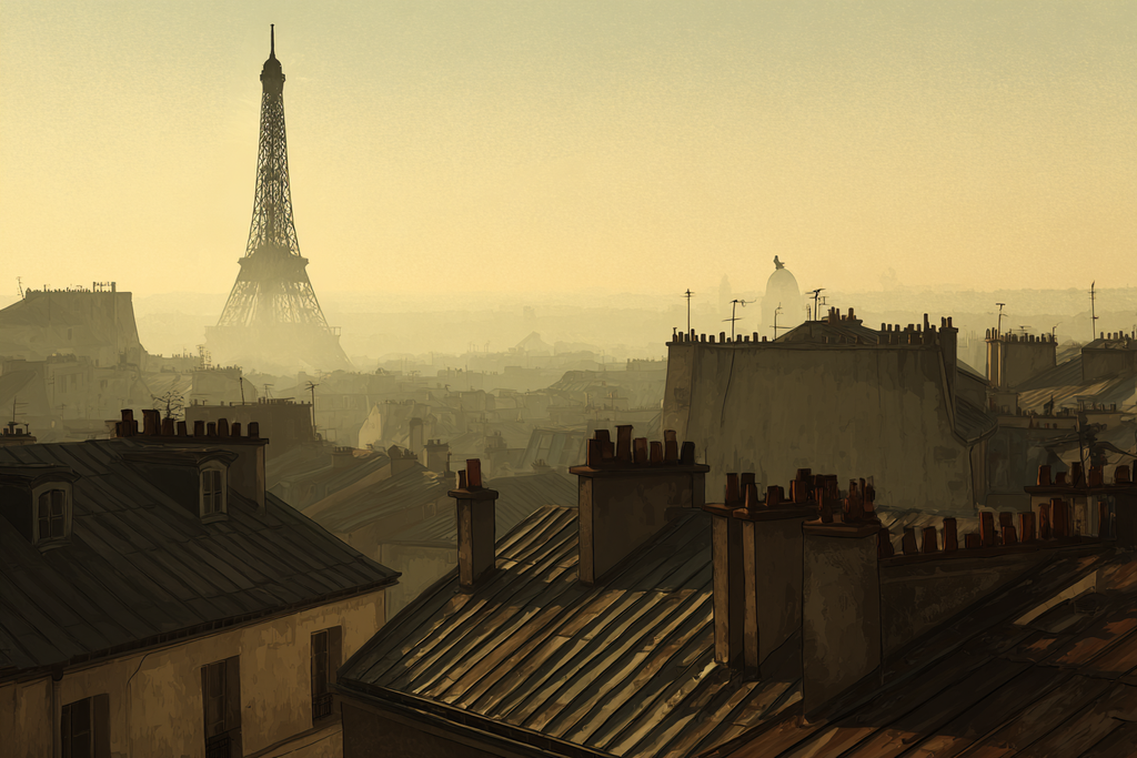 Paris Dachlandschaft Mit Eiffelturm | Staedtekunst | Laender und Reisen