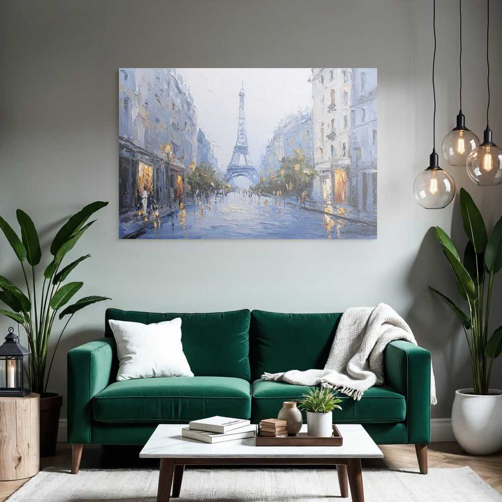 Parisstrasse Bei Regen Mit Eiffelturm