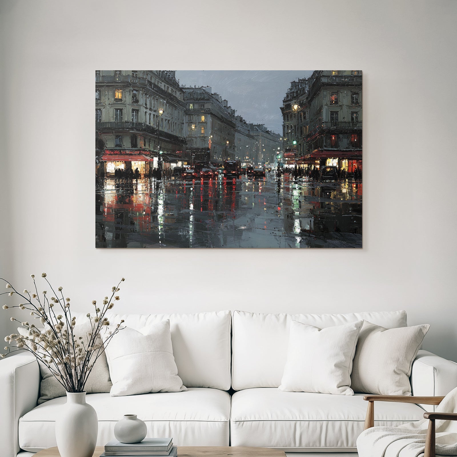 Regen In Der Stadt Bei Dämmerung