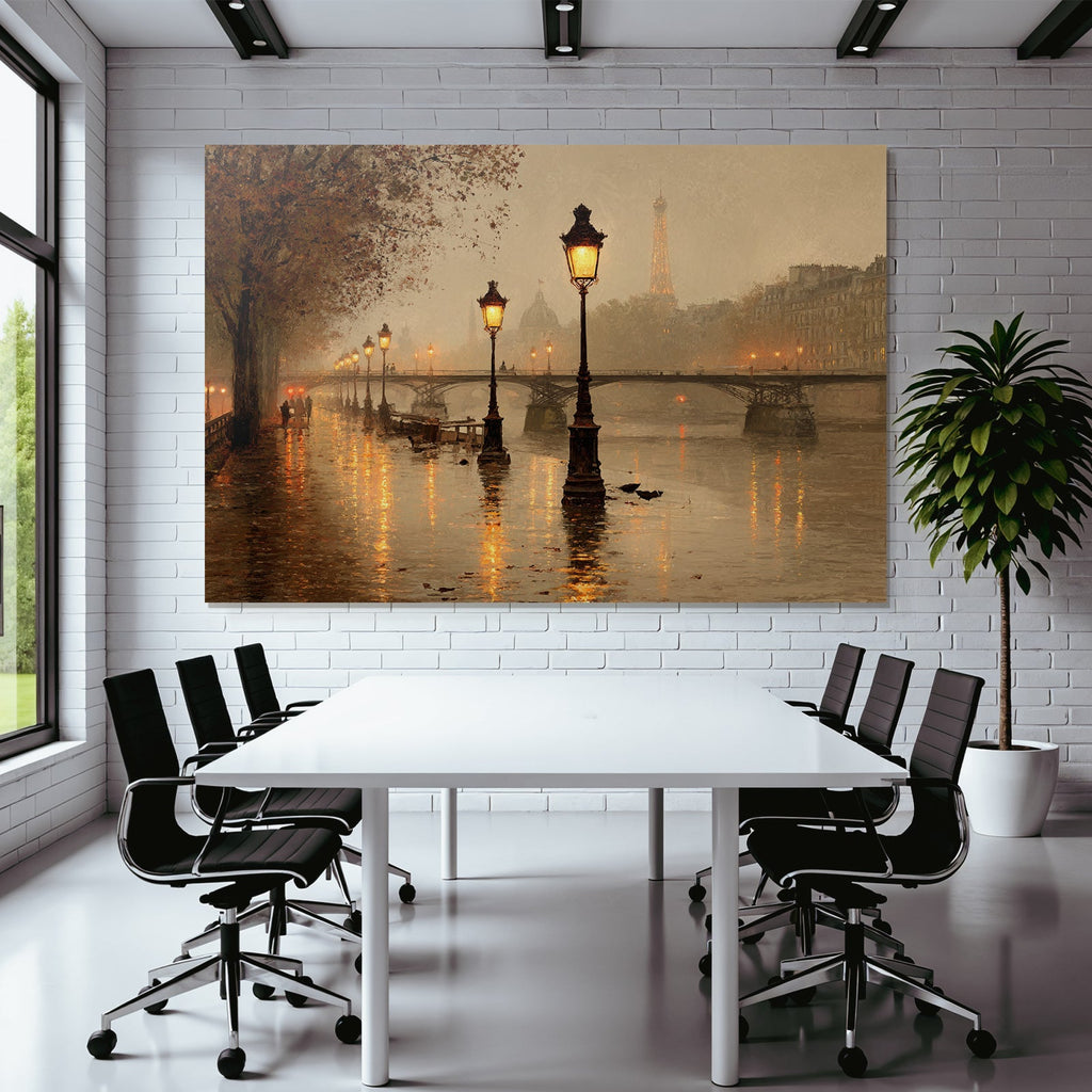 Ruhiger Abendspaziergang An Der Seine In Paris