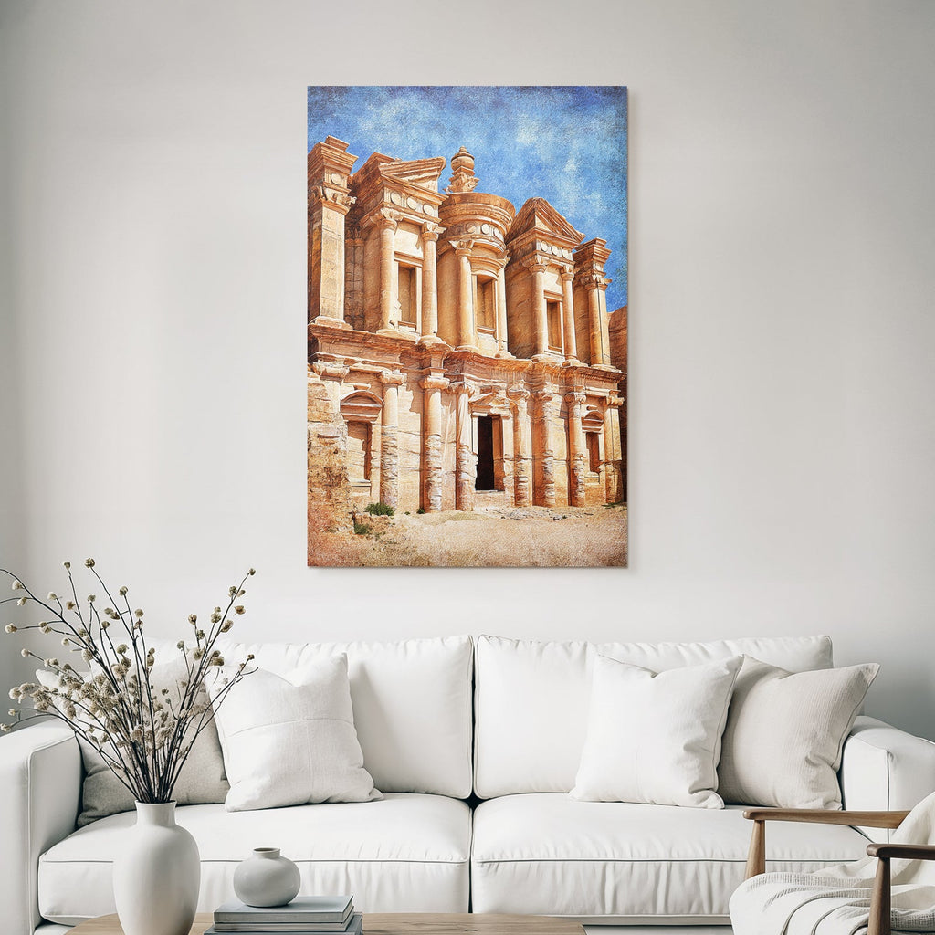 Antike Steinstruktur Mit Kolonnaden In Petra
