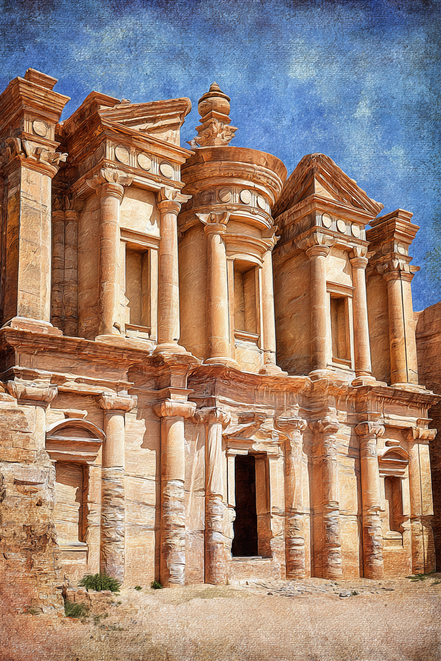 Antike Steinstruktur Mit Kolonnaden In Petra | UNESCO Weltkulturerbe | Laender und Reisen