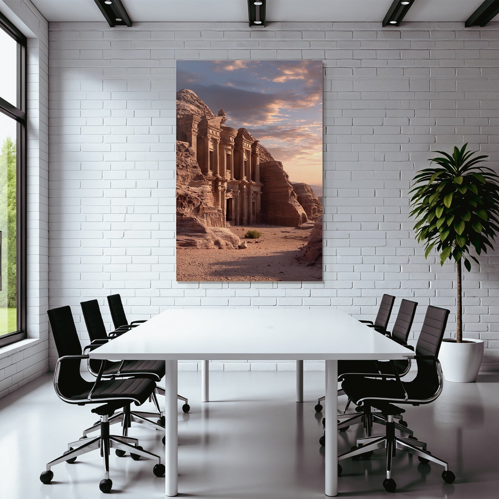 Felsentempel In Petra Bei Sonnenuntergang