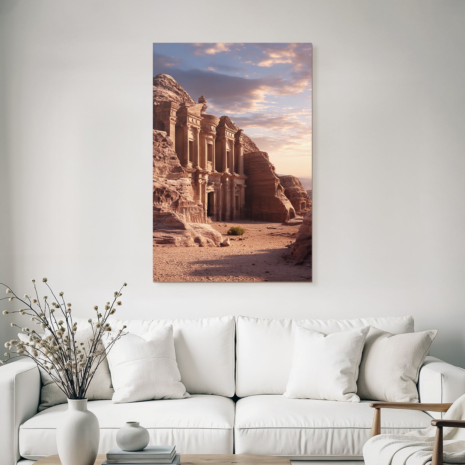 Felsentempel In Petra Bei Sonnenuntergang