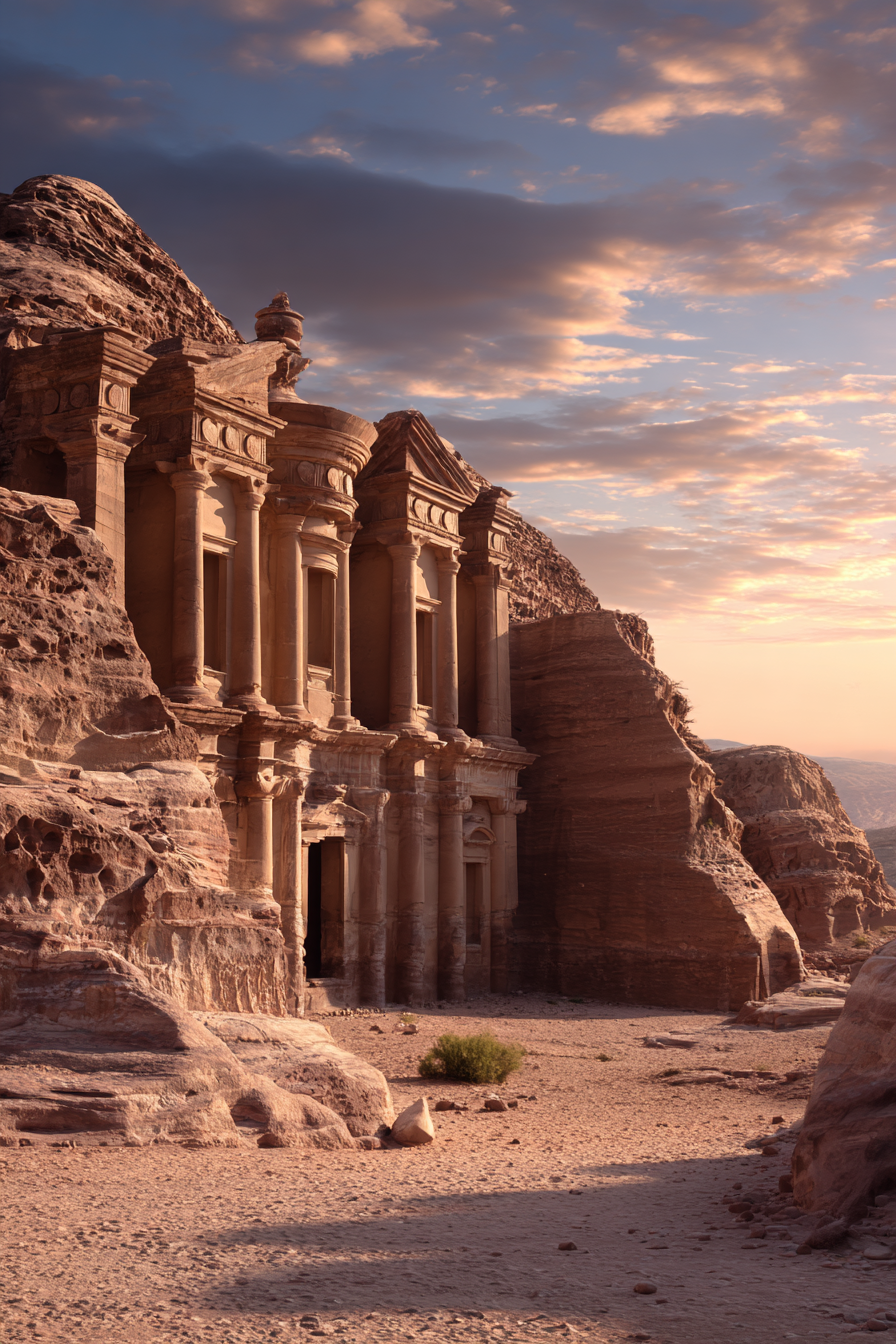 Felsentempel In Petra Bei Sonnenuntergang | UNESCO Weltkulturerbe | Laender und Reisen