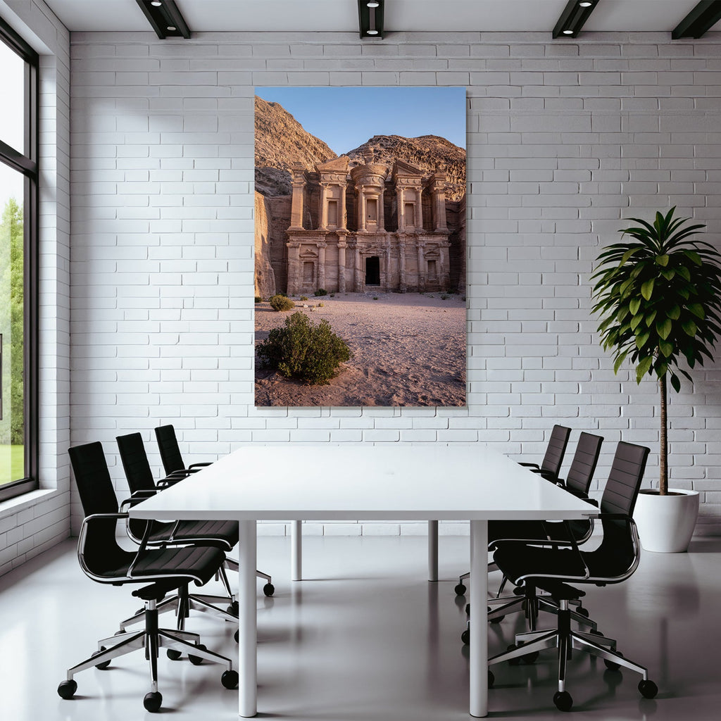 Kloster Aldeir In Petra Jordanien Felsarchitektur Nabatäische Architektur Und Wüstenlandschaft