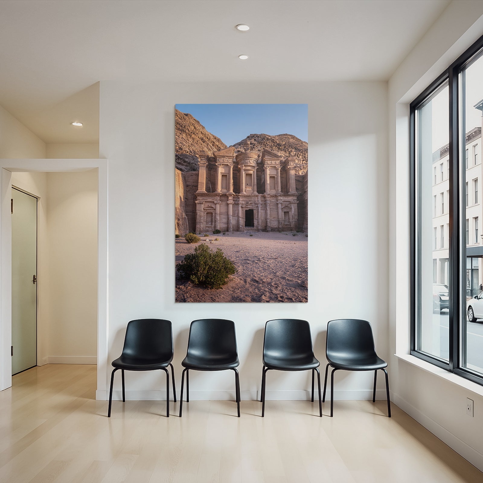 Kloster Aldeir In Petra Jordanien Felsarchitektur Nabatäische Architektur Und Wüstenlandschaft