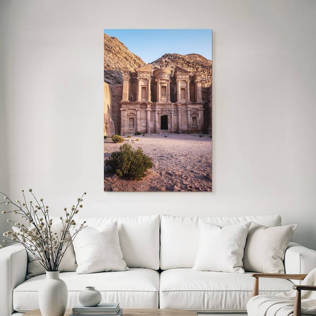 Kloster Aldeir In Petra Jordanien Felsarchitektur Nabatäische Architektur Und Wüstenlandschaft