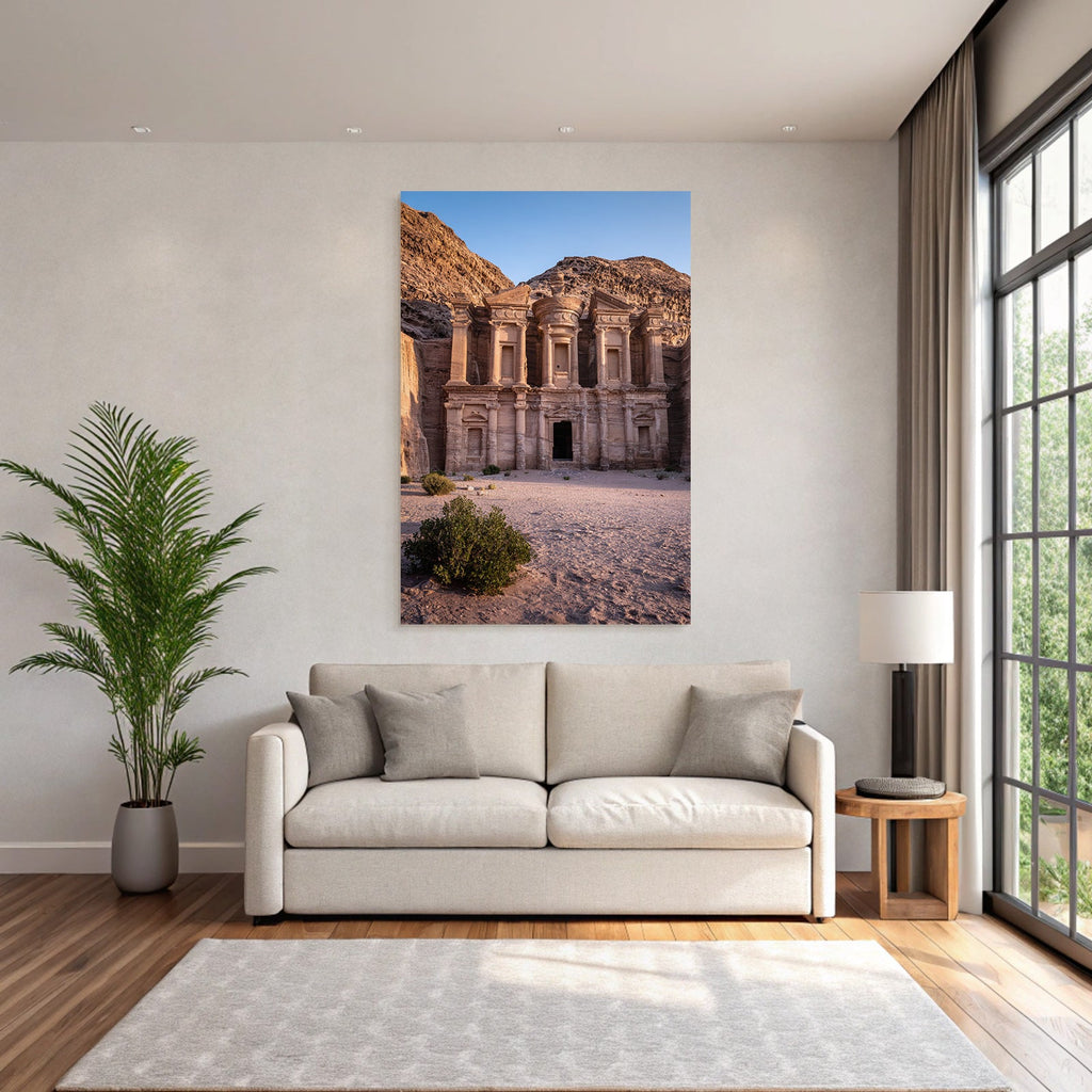 Kloster Aldeir In Petra Jordanien Felsarchitektur Nabatäische Architektur Und Wüstenlandschaft