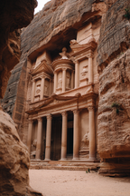 Petra Fassade Al Khazneh Schatzhaus | UNESCO Weltkulturerbe | Laender und Reisen