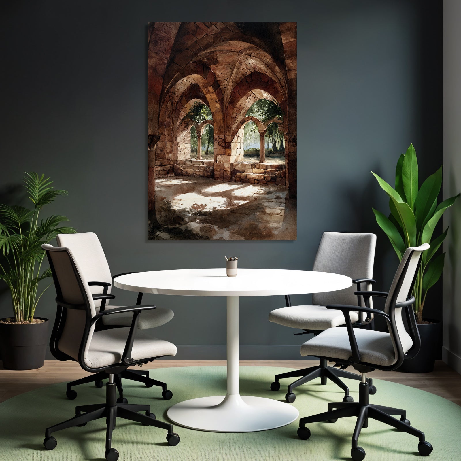 Ruinenkloster Mit Lichtdurchfluteten Bögen