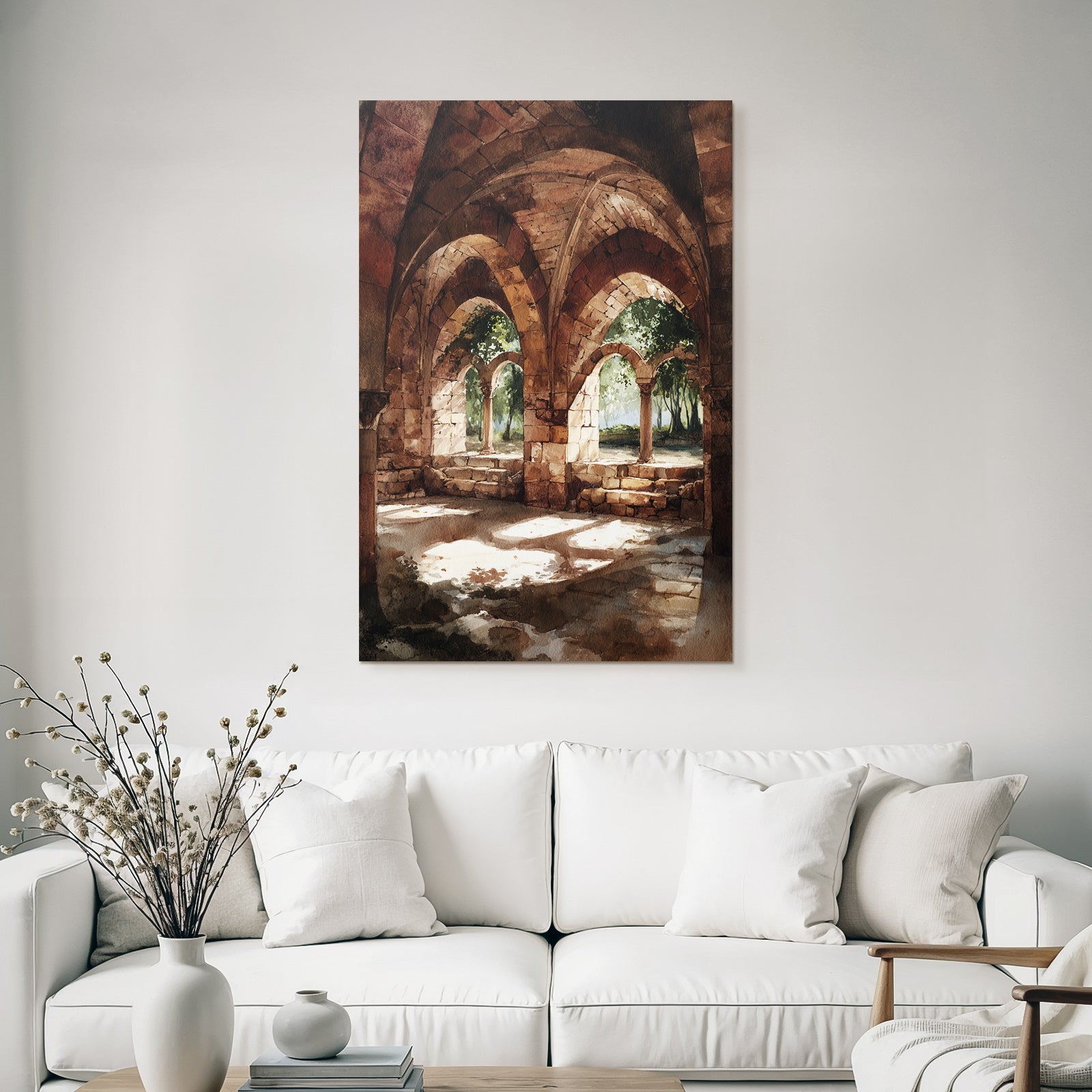Ruinenkloster Mit Lichtdurchfluteten Bögen
