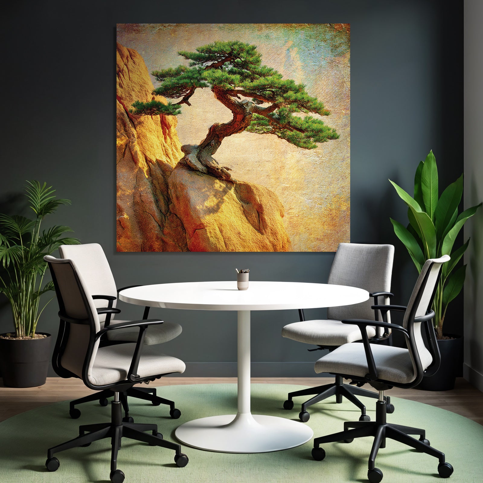 Bonsai Baum Auf Felsformation