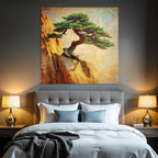 Bonsai tree on rock formation