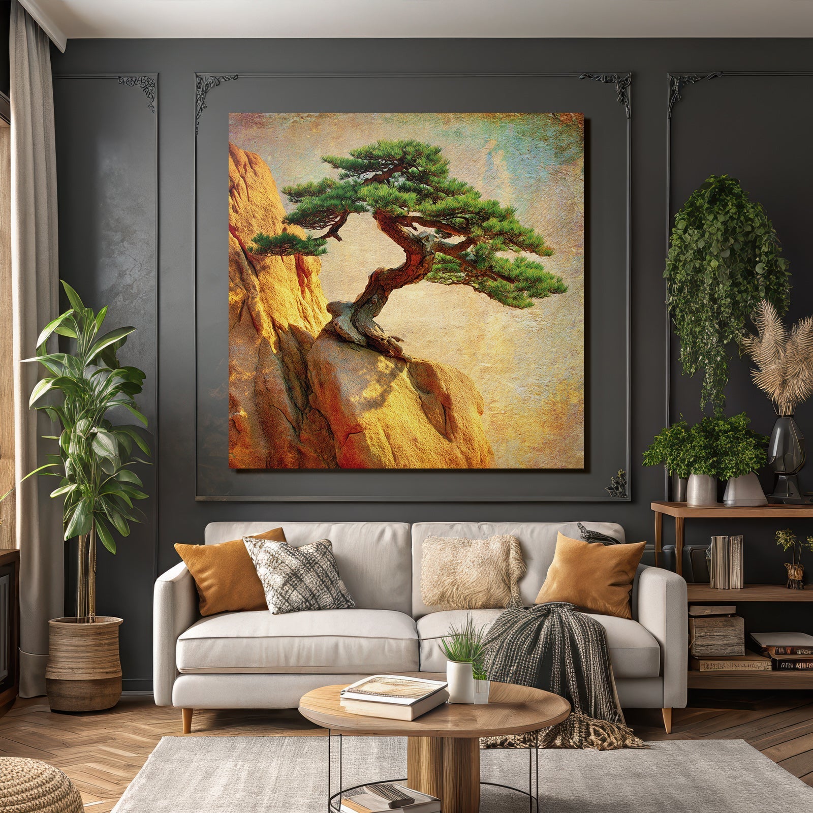 Bonsai Baum Auf Felsformation