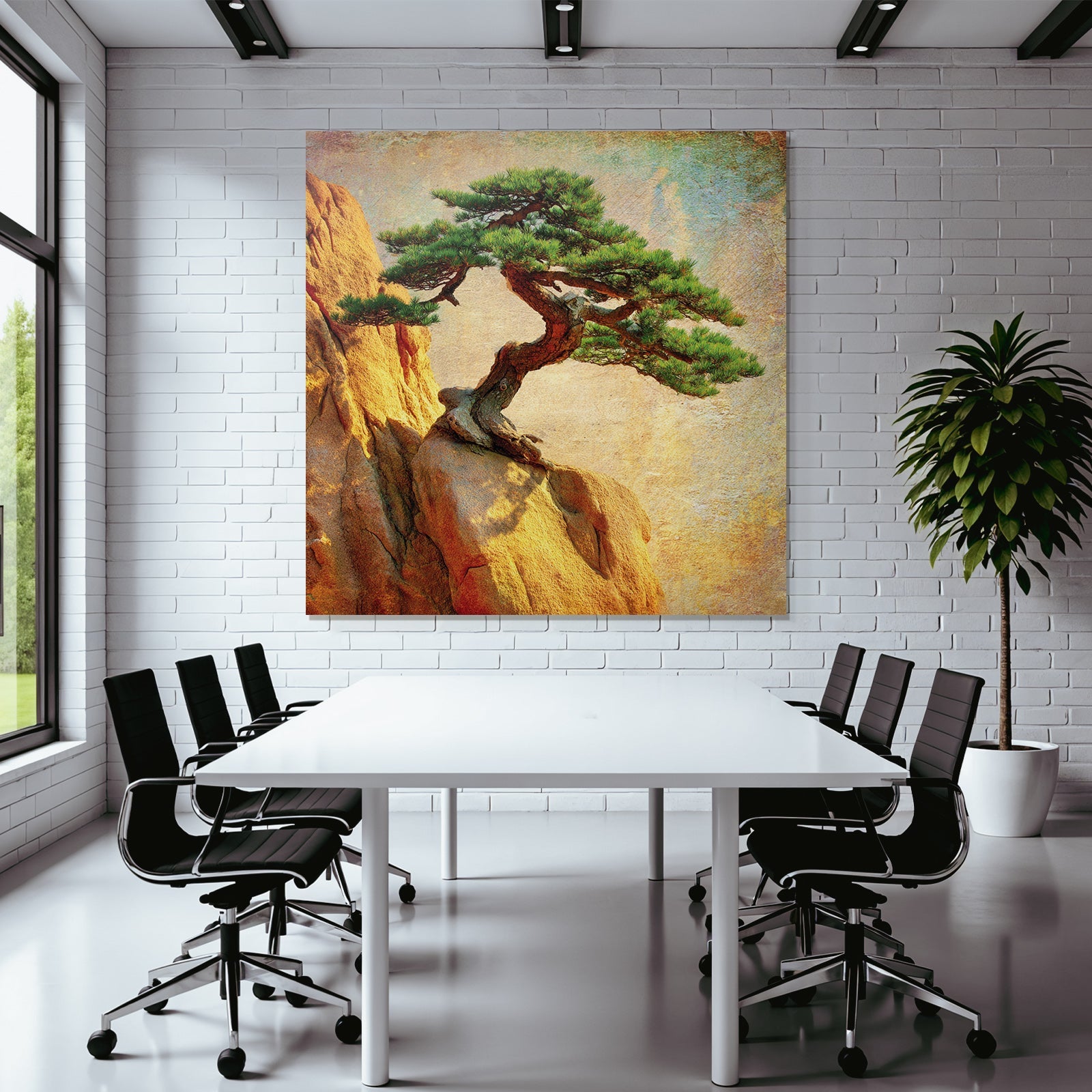 Bonsai Baum Auf Felsformation