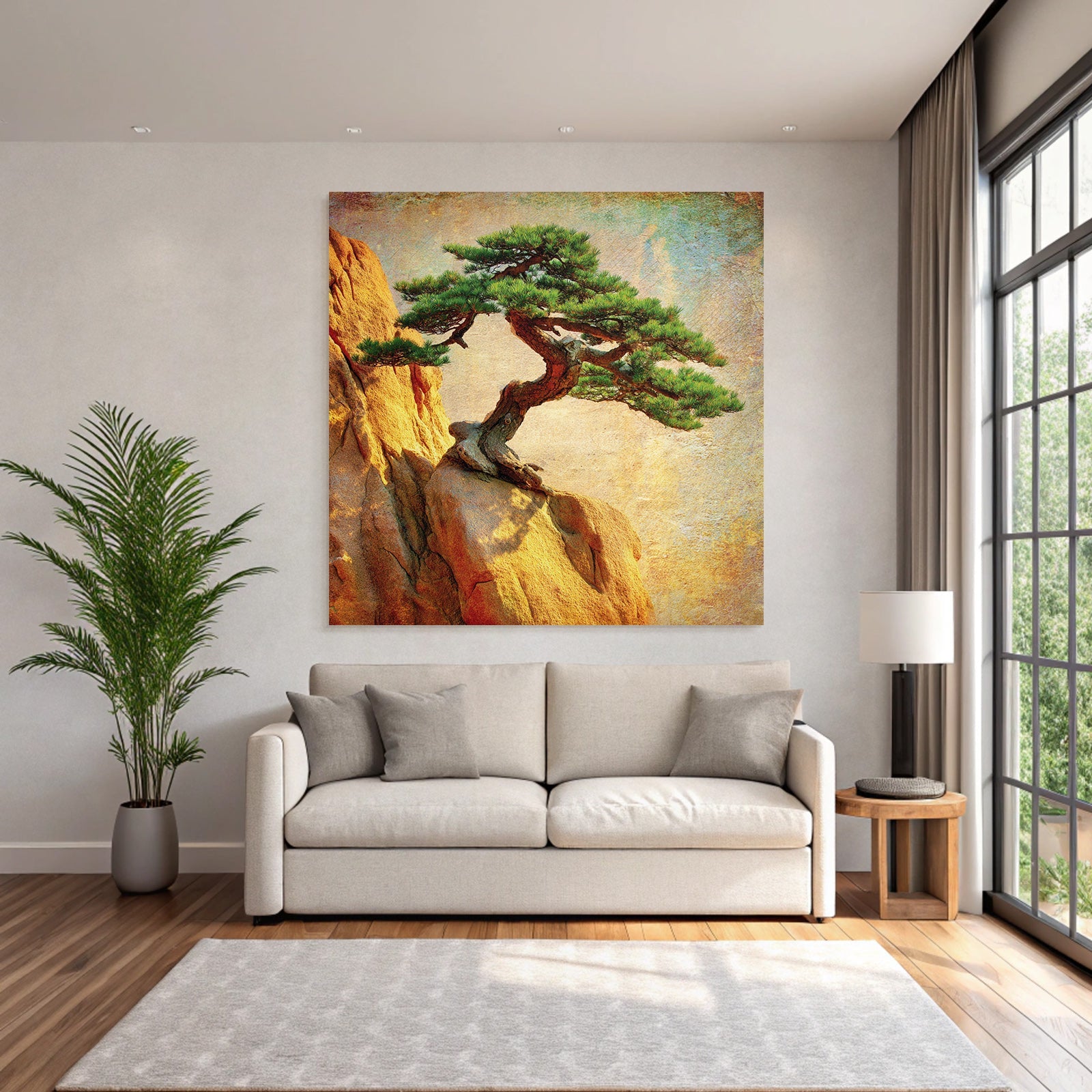 Bonsai Baum Auf Felsformation